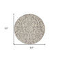 5' Gray Round Damask Power Loom Area Rug