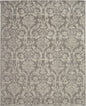 8' X 10' Gray Damask Power Loom Area Rug