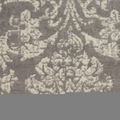 8' X 10' Gray Damask Power Loom Area Rug
