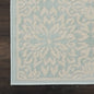 7' Aqua Floral Power Loom Runner Rug