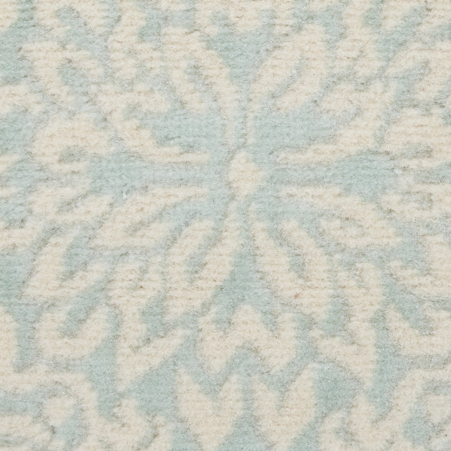 2' X 4' Aqua Floral Power Loom Area Rug