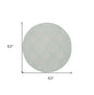 5' Aqua Round Floral Power Loom Area Rug