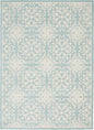 6' X 9' Aqua Floral Power Loom Area Rug