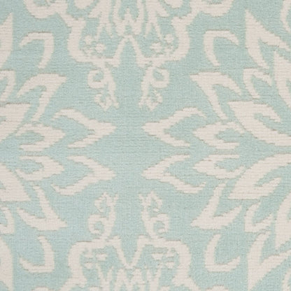 4' X 6' Aqua Floral Power Loom Area Rug