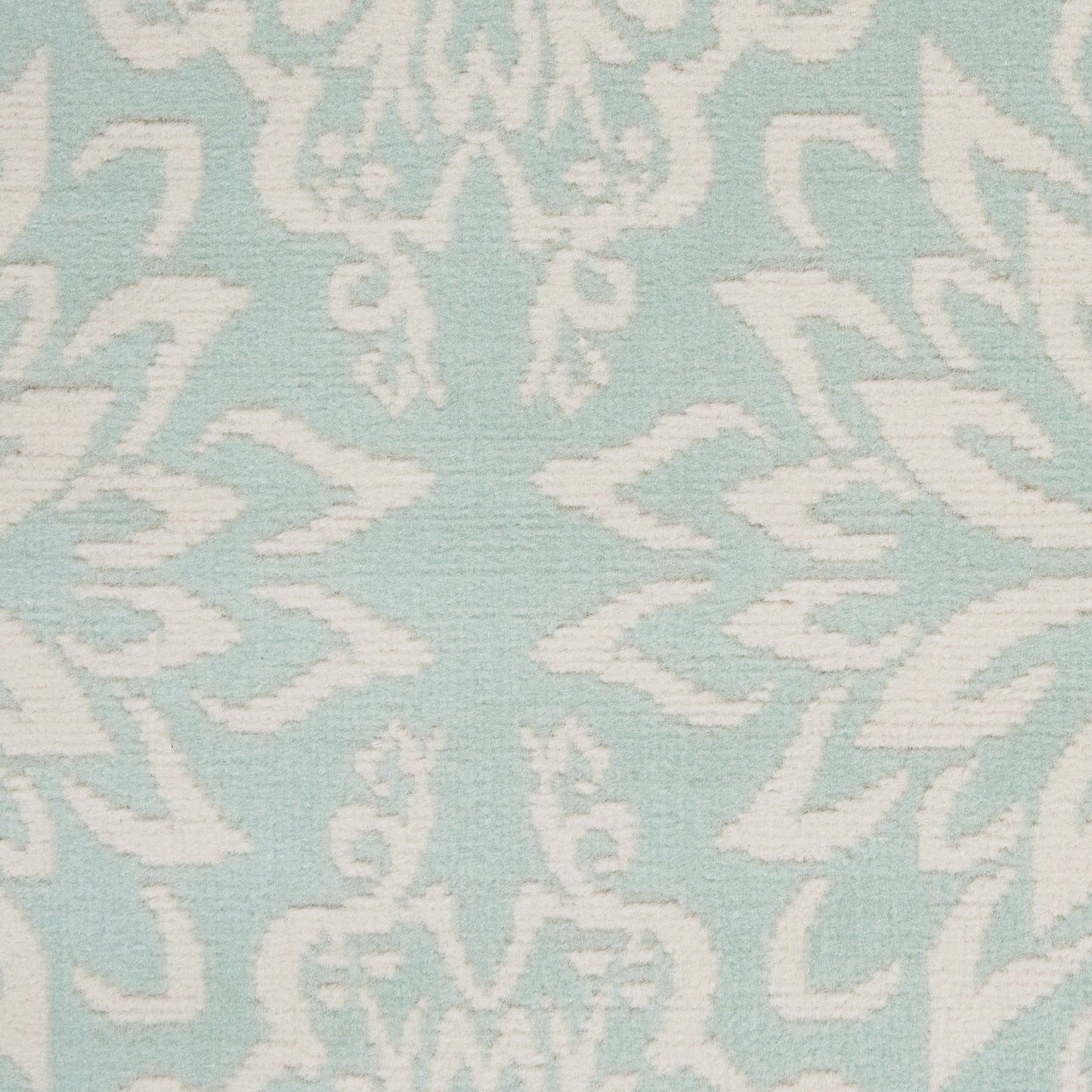 4' X 6' Aqua Floral Power Loom Area Rug