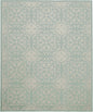 8' X 10' Aqua Floral Power Loom Area Rug