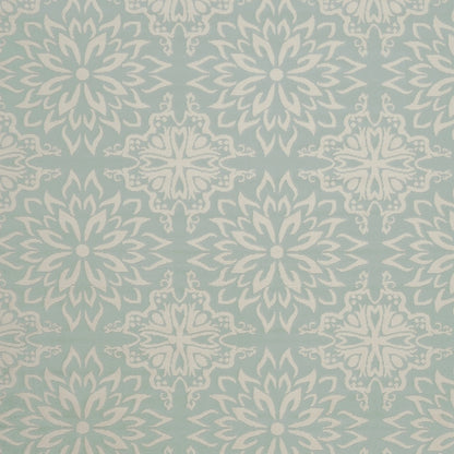 8' X 10' Aqua Floral Power Loom Area Rug