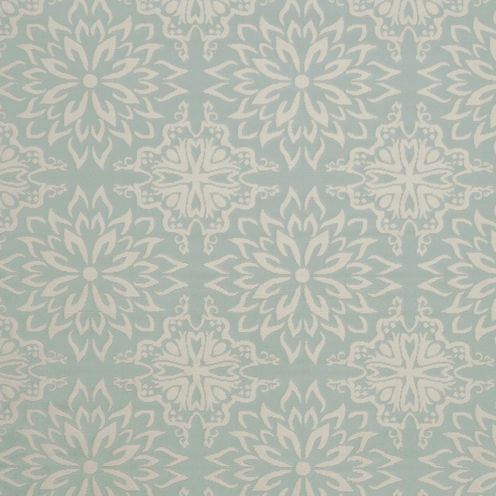 8' X 10' Aqua Floral Power Loom Area Rug