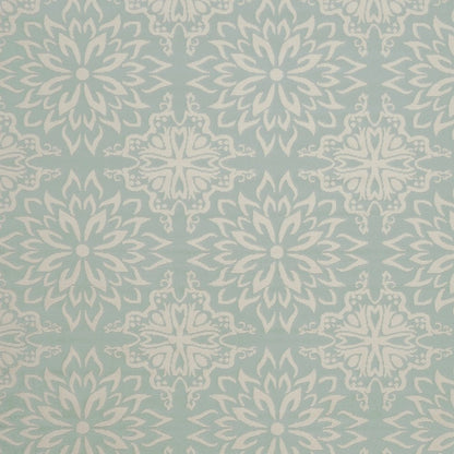 8' X 10' Aqua Floral Power Loom Area Rug
