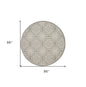 8' Gray Round Floral Power Loom Area Rug