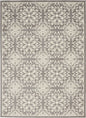 5' X 7' Gray Floral Power Loom Area Rug