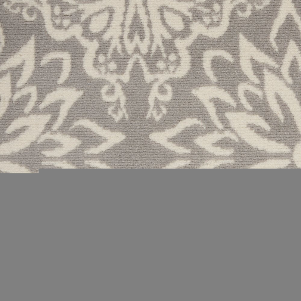 6' X 9' Gray Floral Power Loom Area Rug