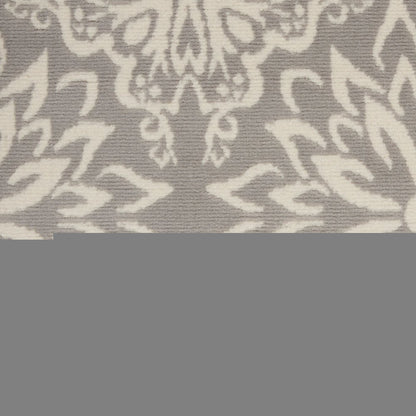 6' X 9' Gray Floral Power Loom Area Rug