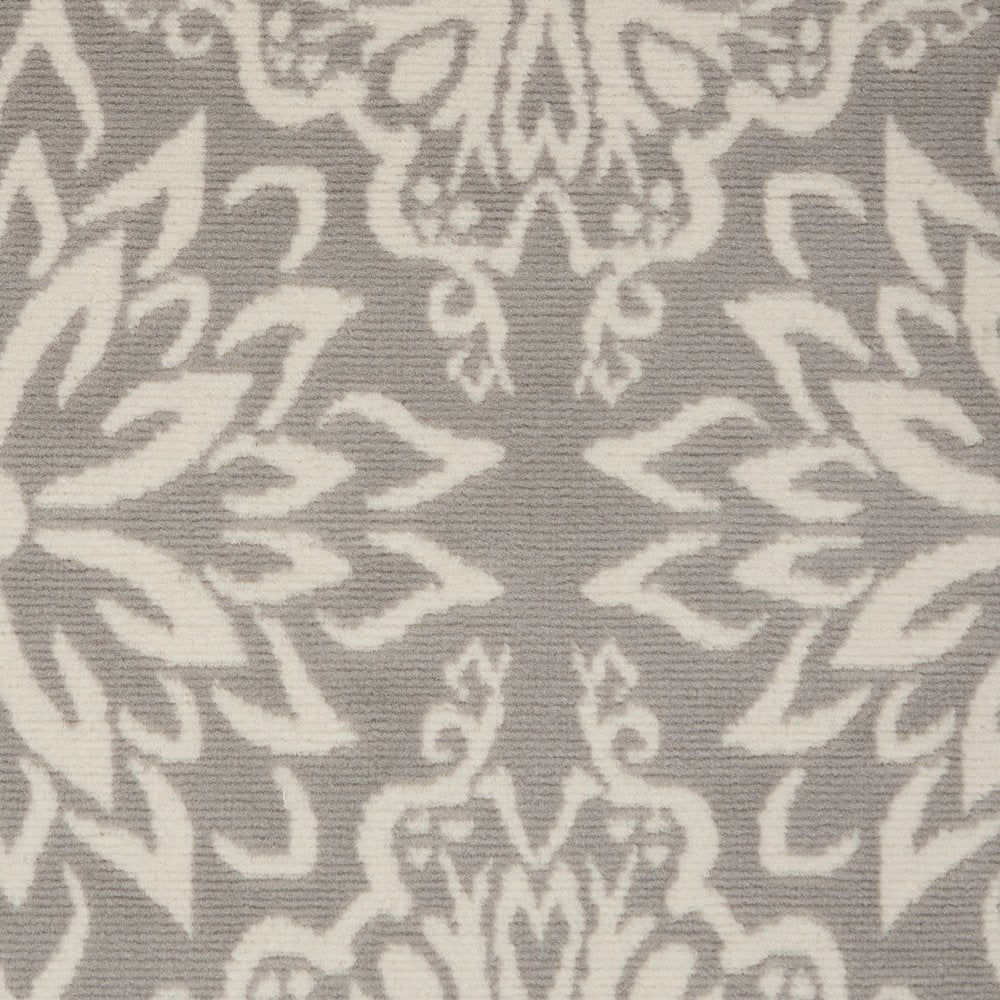 6' X 9' Gray Floral Power Loom Area Rug