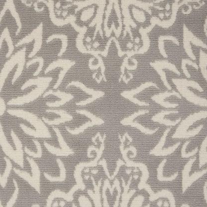 6' X 9' Gray Floral Power Loom Area Rug