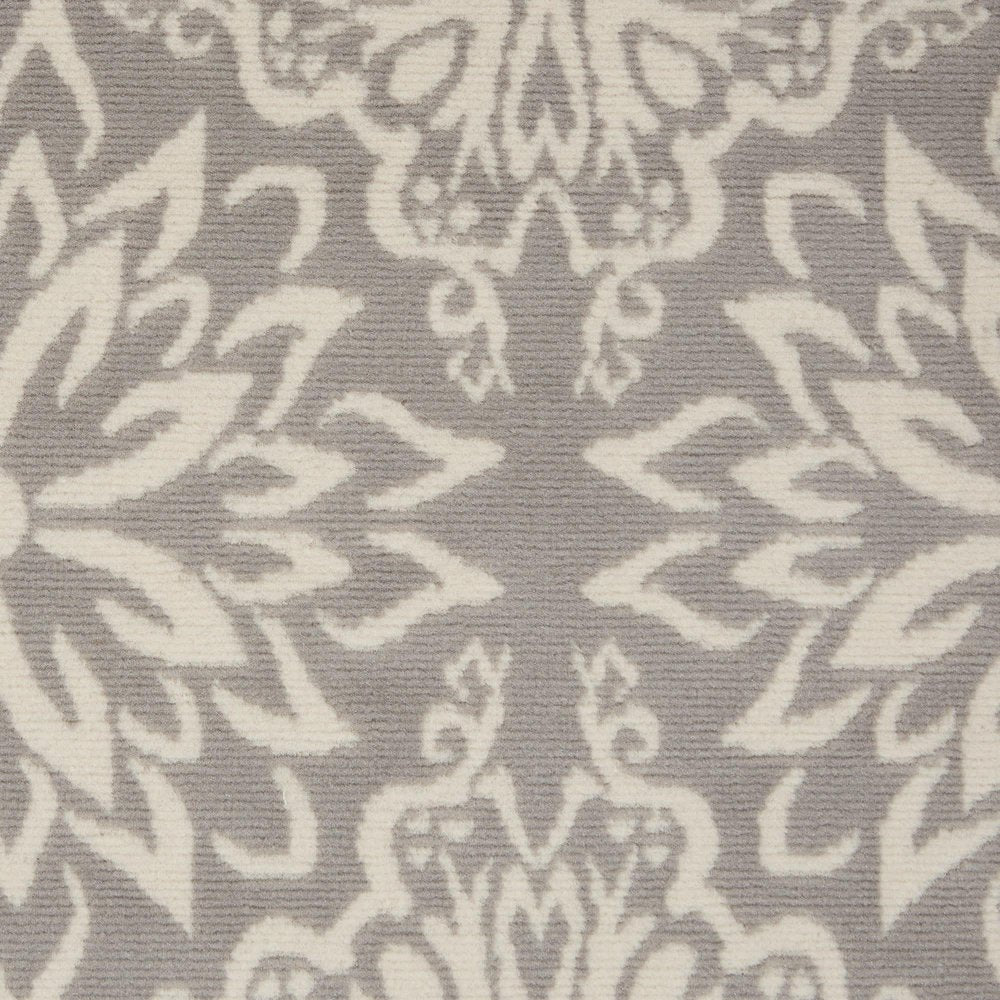 6' X 9' Gray Floral Power Loom Area Rug