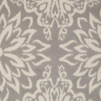6' X 9' Gray Floral Power Loom Area Rug