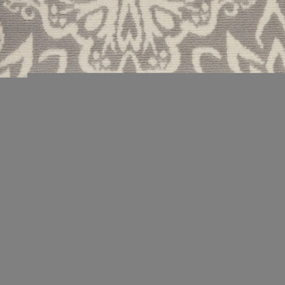 4' X 6' Gray Floral Power Loom Non Skid Area Rug