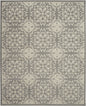 7' X 10' Gray Floral Power Loom Area Rug