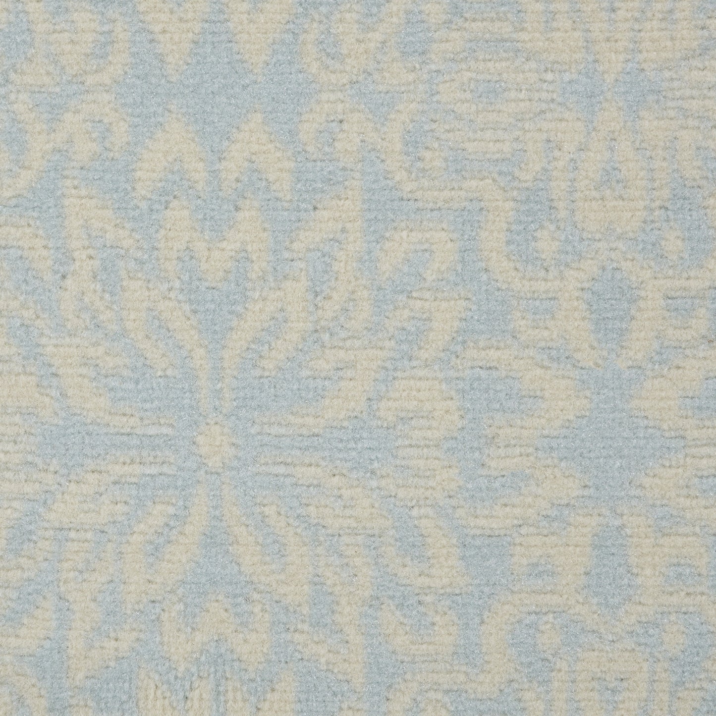 7' Light Blue Floral Power Loom Runner Rug