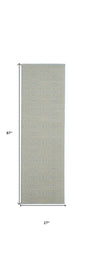 7' Light Blue Floral Power Loom Runner Rug