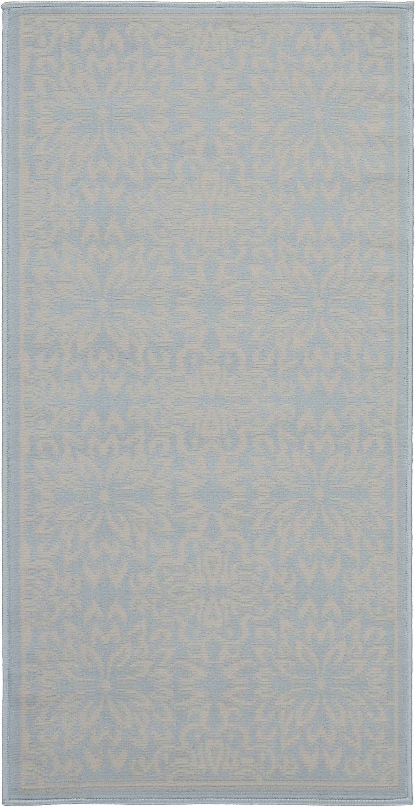 2' X 4' Light Blue Floral Power Loom Area Rug