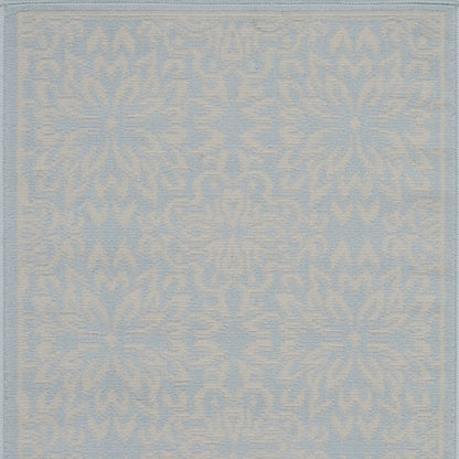 2' X 4' Light Blue Floral Power Loom Area Rug
