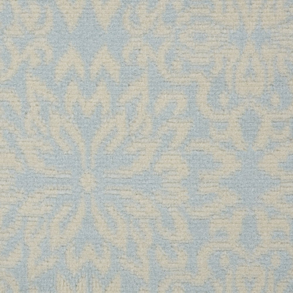 2' X 4' Light Blue Floral Power Loom Area Rug