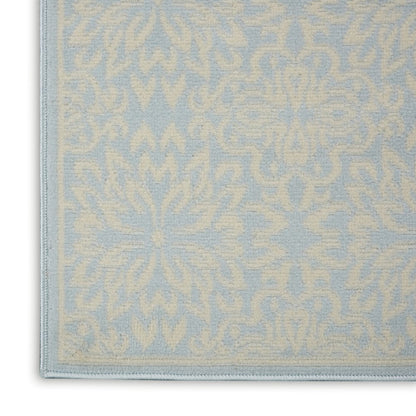 2' X 4' Light Blue Floral Power Loom Area Rug