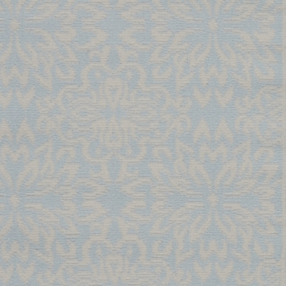 2' X 4' Light Blue Floral Power Loom Area Rug