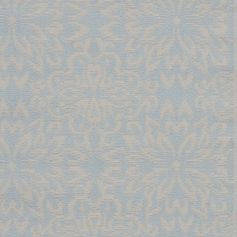 2' X 4' Light Blue Floral Power Loom Area Rug