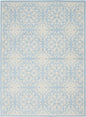 5' X 7' Light Blue Floral Power Loom Area Rug