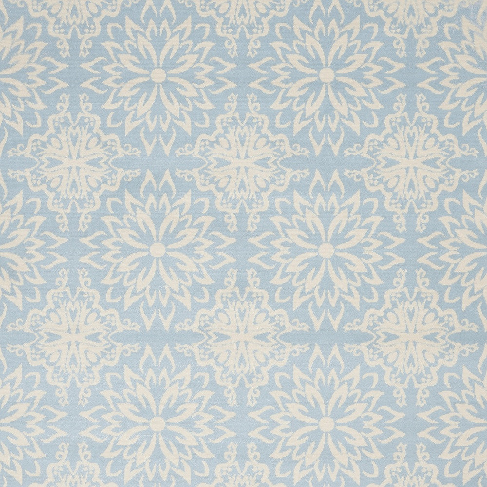 5' X 7' Light Blue Floral Power Loom Area Rug