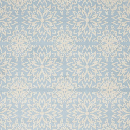 5' X 7' Light Blue Floral Power Loom Area Rug