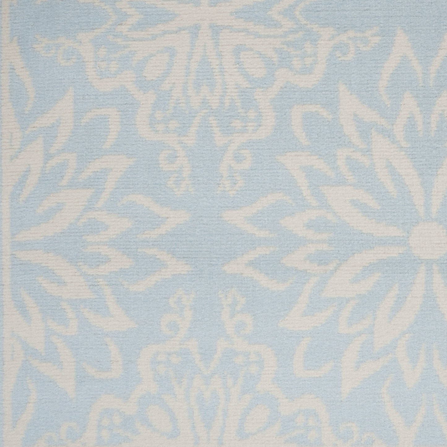 5' X 7' Light Blue Floral Power Loom Area Rug