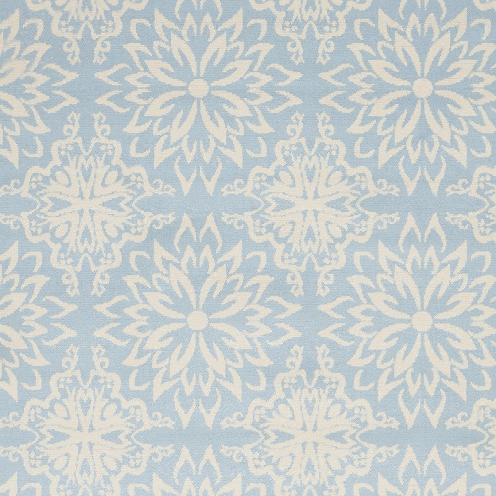 5' X 7' Light Blue Floral Power Loom Area Rug