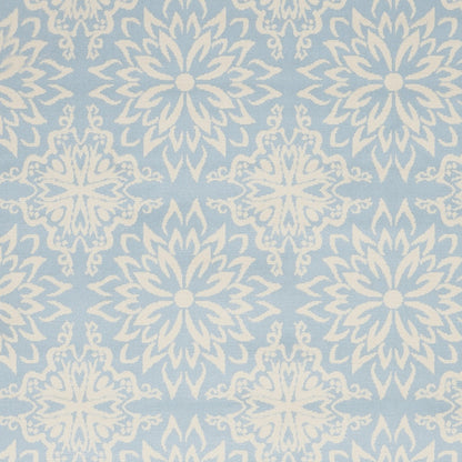 5' X 7' Light Blue Floral Power Loom Area Rug