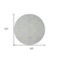 5' Light Blue Round Floral Power Loom Area Rug