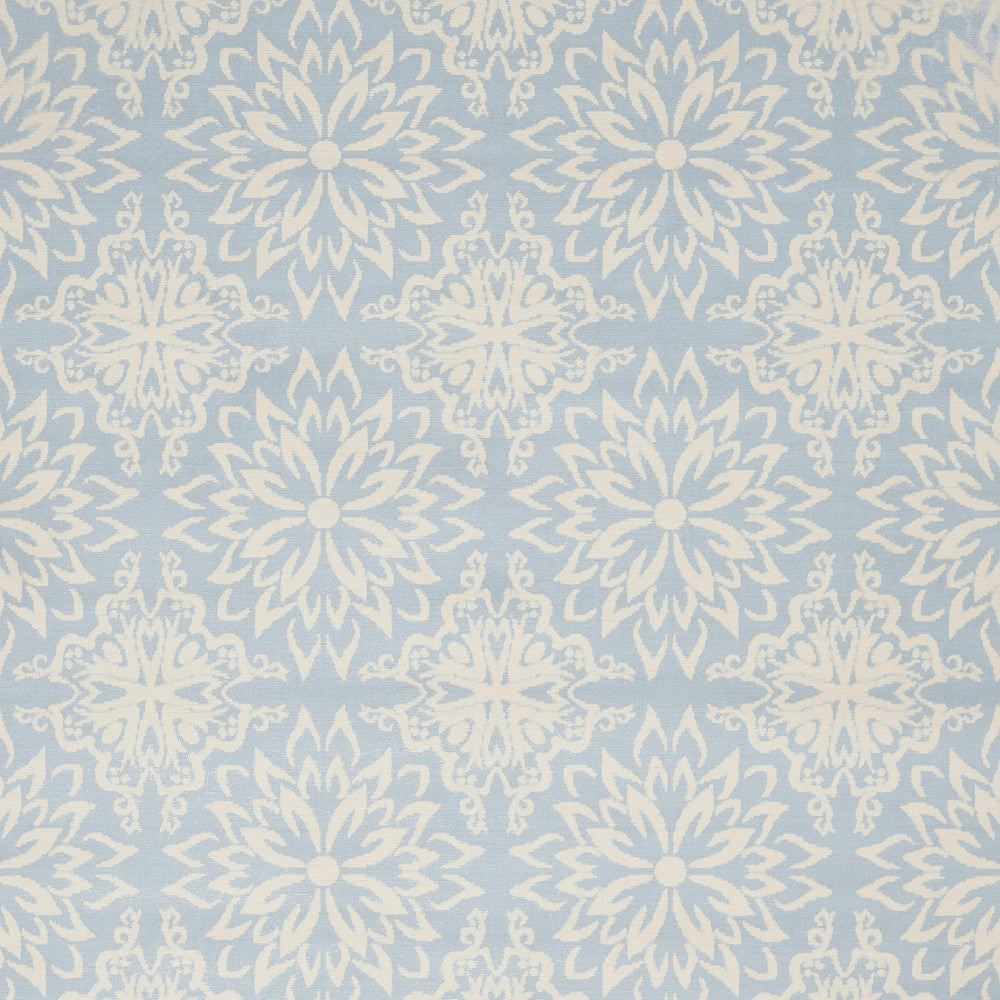 4' X 6' Light Blue Floral Power Loom Area Rug