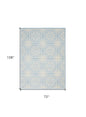 6' X 9' Light Blue Floral Power Loom Area Rug