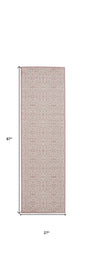 7' Pink Floral Power Loom Runner Rug