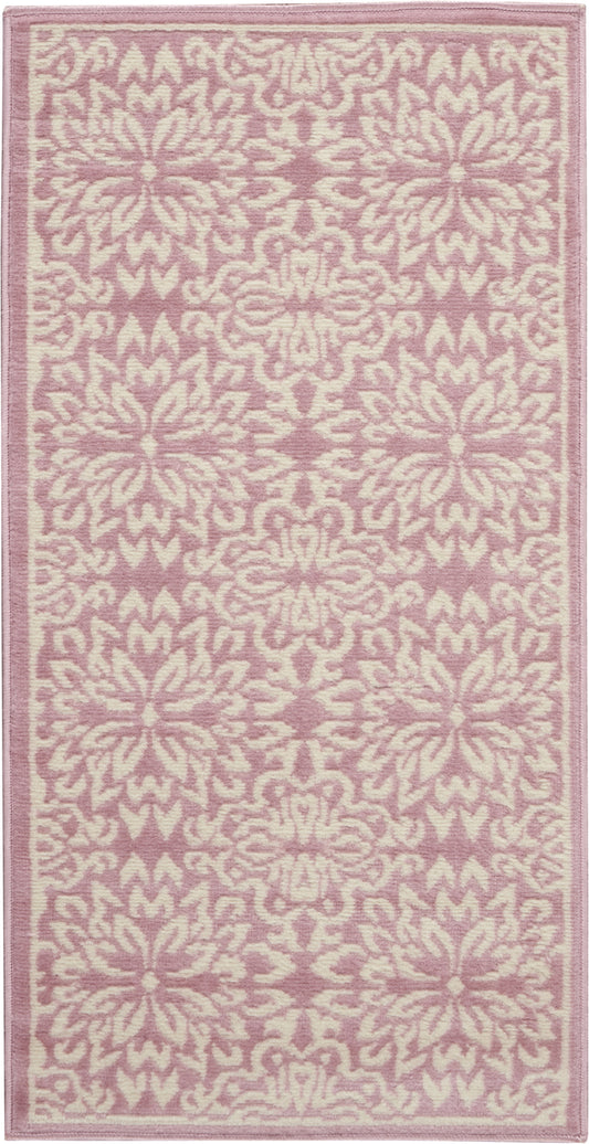 2' X 4' Pink Floral Power Loom Area Rug