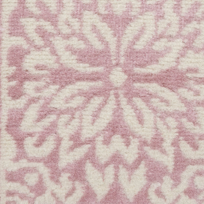 2' X 4' Pink Floral Power Loom Area Rug