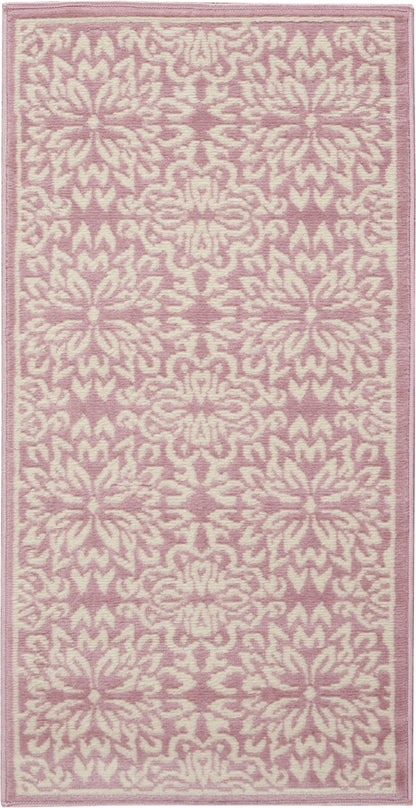 2' X 4' Pink Floral Power Loom Area Rug