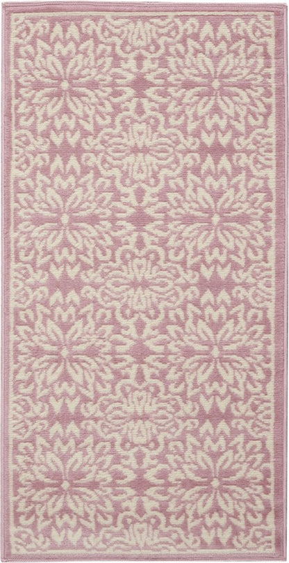 2' X 4' Pink Floral Power Loom Area Rug
