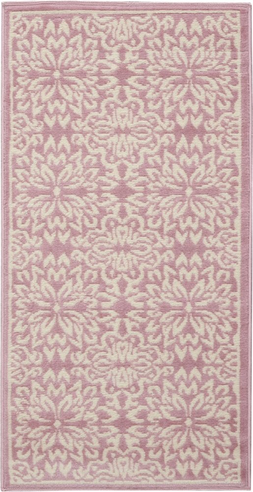 2' X 4' Pink Floral Power Loom Area Rug