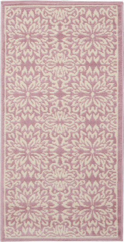 2' X 4' Pink Floral Power Loom Area Rug