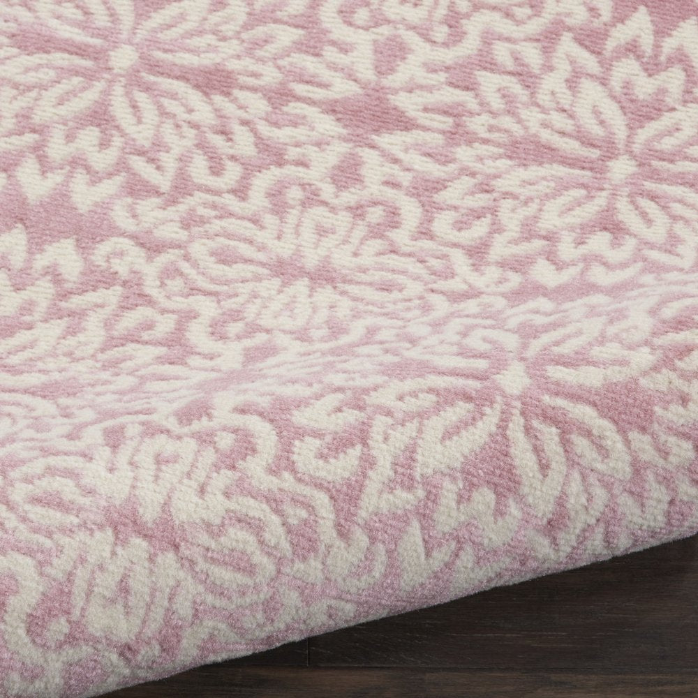 4' X 6' Pink Floral Power Loom Area Rug