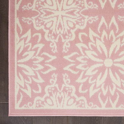 4' X 6' Pink Floral Power Loom Area Rug