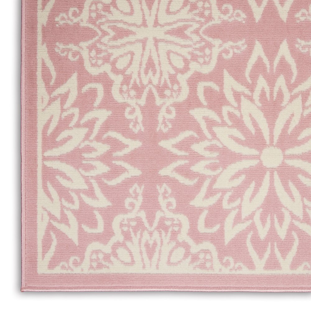 4' X 6' Pink Floral Power Loom Area Rug